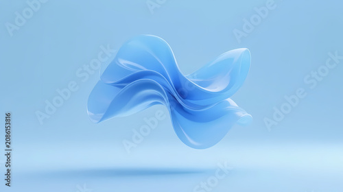 Ethereal blue abstract form in futuristic space