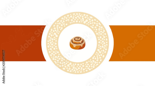 Minimalist Cinnamon Roll Graphic Design Illustration