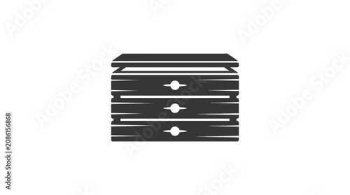 Minimalist Wooden Drawer Cabinet Icon