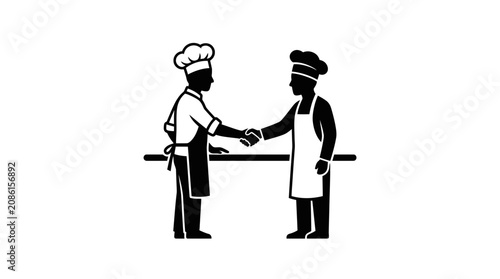 Professional Chefs Handshake Vector Icon