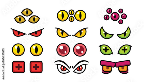 Fotografía Cartoon monster eyes vector asset collection