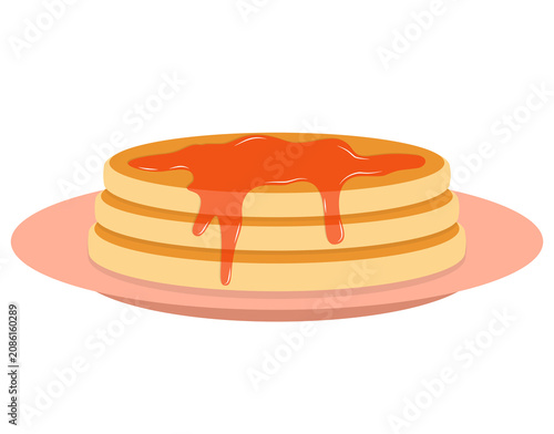 Pancakes illustration with syrup