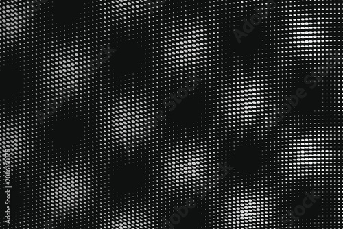 Quadro su tela High-contrast halftone black-and-white diagonal sweep texture pattern blackandwh