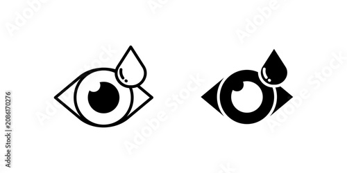 Fotografía Eye Drops Treatment icons, dual style icon set