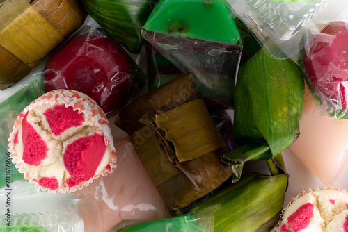 Close Up of Assorted Traditional Indonesian Cakes and Sweets
