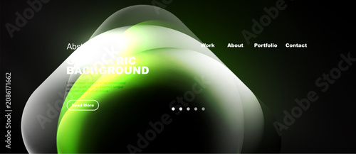 Konstfotografi Abstract green background with text, navigation menu, button