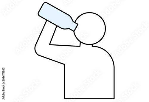 Person Drinking Water for Heatstroke Prevention and Summer Hydration Outdoors
