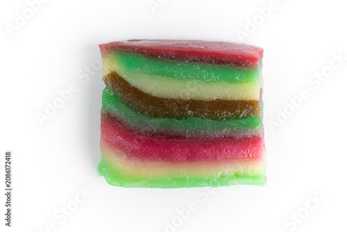 Kue Lapis. Traditional Indonesian Steamed Multicolored Layered Cake