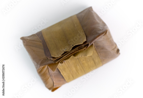 Nagasari, Steamed Traditional Indonesian Snack Wrapped in Banana Leaf