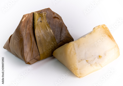 Indonesian Kue Bugis Steamed Sticky Rice Cake with Coconut Filling