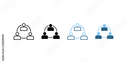 Networking Connection Team icons, dual style icon set
