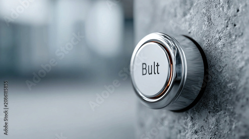 Button unpressed isolated on minimal background representing inaction and pause concept unengaged object symbolizing waiting hesitation delay and potential opportunity