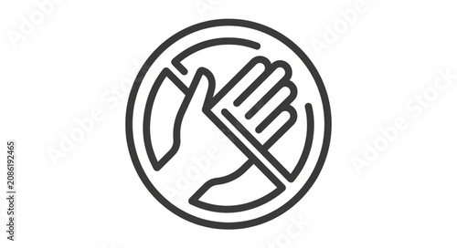 Fotografie No Handshake Symbol Prohibited Gesture Icon.