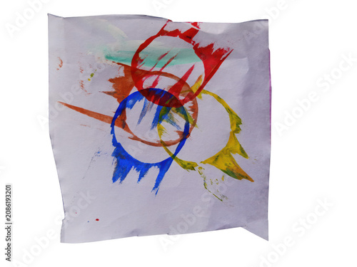 Colorful abstract paint splatter design with vibrant swirls