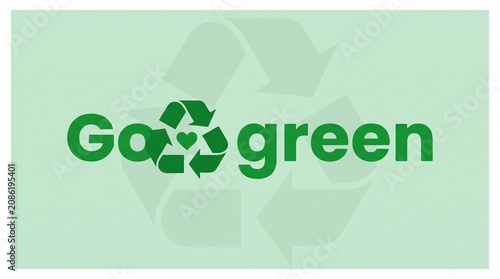 Go green recycling eco logo design