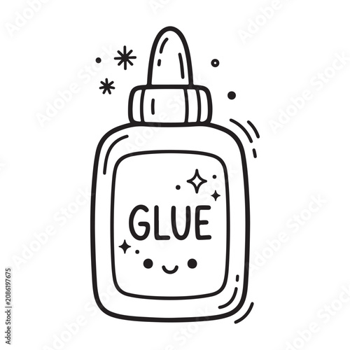 Glue bottle with smiling face.