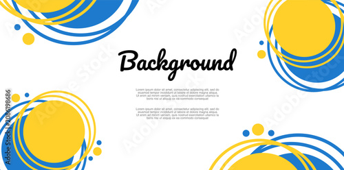 Photos White background with blue and yellow circular rings