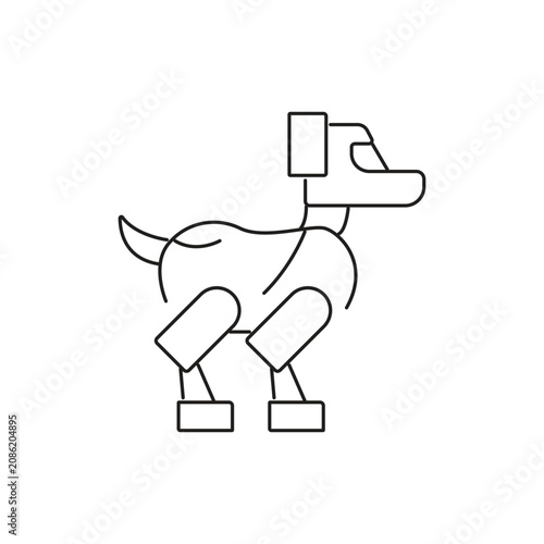 Robotic dog pet single icon with editable stroke, ideal for futuristic technology blogs, robotics engineering projects, and smart artificial intelligence presentations.