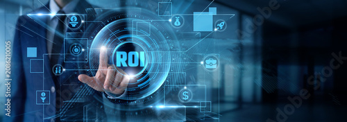 Tableau sur toile Financial Strategist touching ROI data and return on investment metrics, corporate profit margin analysis, capital expenditure growth, business revenue forecasting