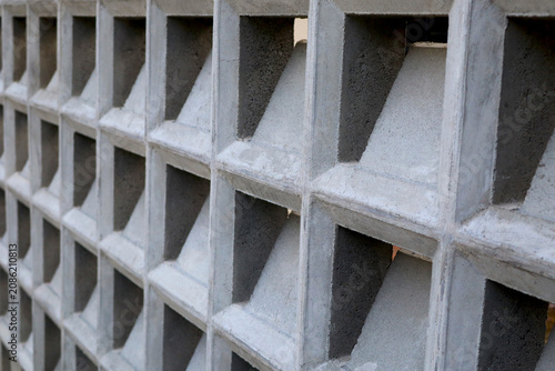 Concrete Breeze Block Wall Perspective Geometric Texture