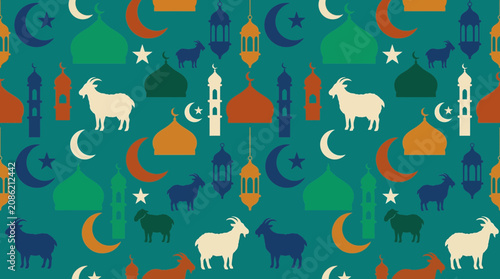 Schilderij op canvas Eid al-Adha Pattern Background - Vector Illustration