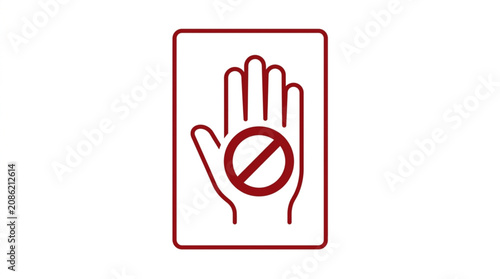 Foto Prohibition Hand Symbol with Red Circle and Line.