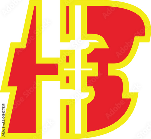 Tableau sur toile The HB logo features a stylized letter with a lightning bolt and crossbar on a white background
