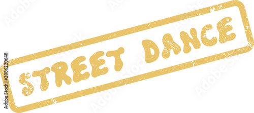 Fotografía A rustic yellow rectangular seal represents the energetic movements of street da