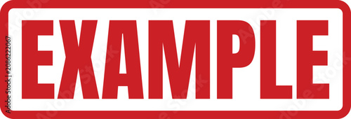 Red ink stamp design featuring the word example in bold capital letters for document marking purposes