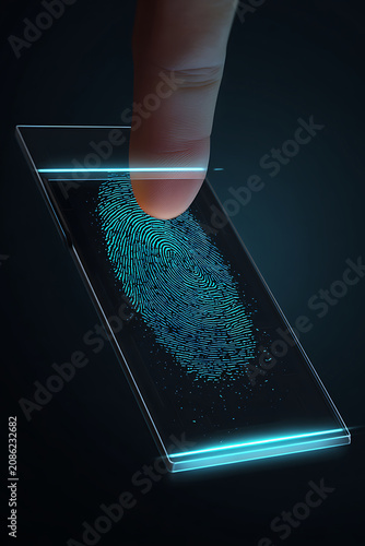 Fingerprint Scan Technology for Digital Security and Identification.