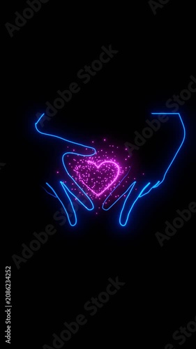 Human making hands in heart shape. Heart health insurance, social responsibility, gratitude, donation and happy charity volunteer concept. World heart day and Valentines day background