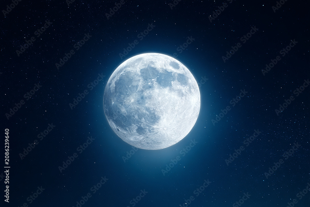 Fototapeta premium Korean Thanksgiving Full Moon and Starry Sea