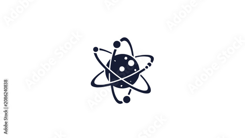 Simple Illustration of an Atom with Orbiting Electrons.