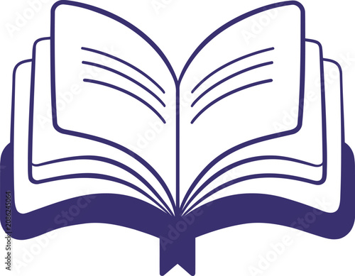 Open book icon isolated on transparent background.