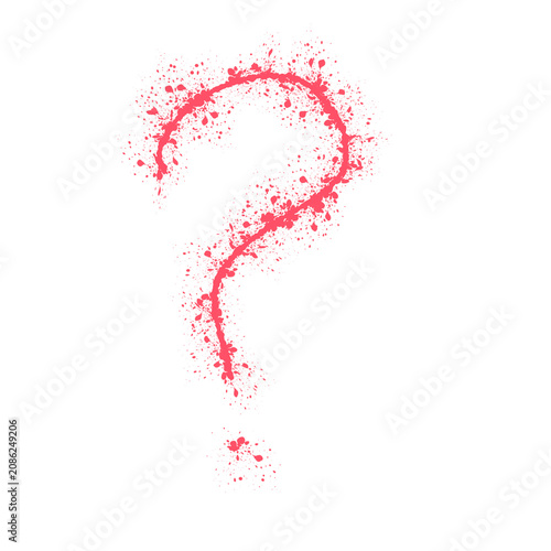Φωτογραφία Crimson question mark formed by splattered particles