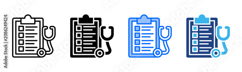 Schilderij op canvas Diagnosis icon set multiple style collection