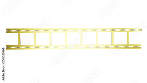 Golden film strip isolated on transparent background