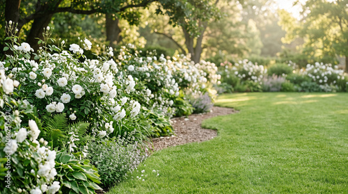Elegant White Rose Garden
