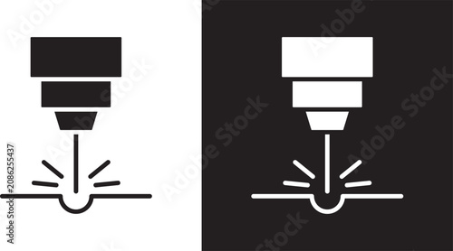 Foto Laser machine icon
