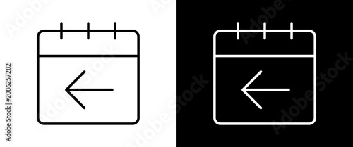 Fotografie Previous white and black icon set design