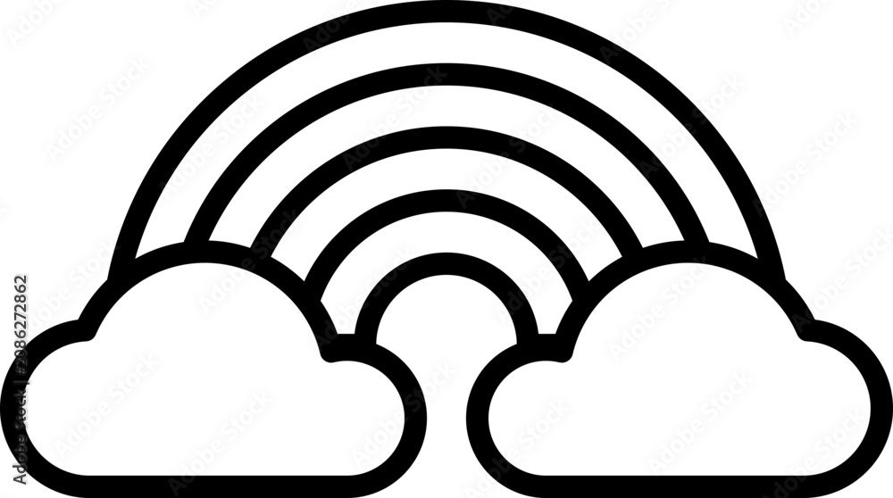 Naklejka premium Rainbow Line Art Icon