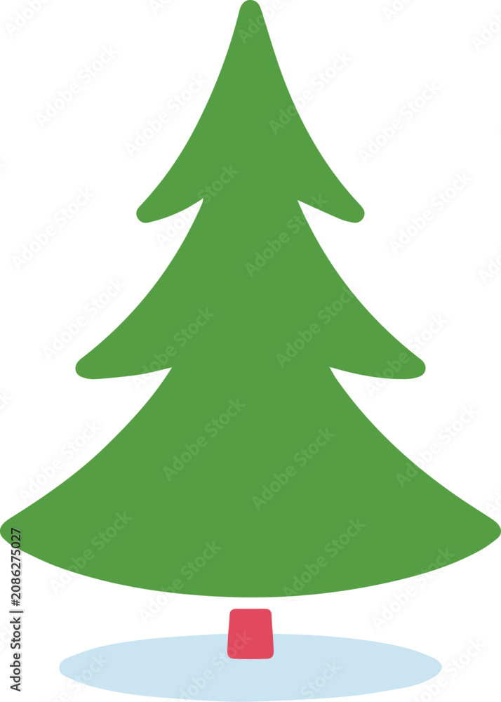 Fototapeta premium Simple pine tree icon for kids education and learning materials