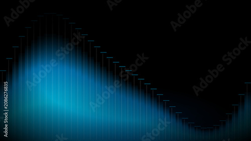 Abstract Blue Digital Sound Wave and Music Equalizer Background