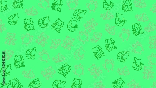 Cute Doodle Animal Pattern Seamless Background Cute Cartoon Creatures Repeating Design