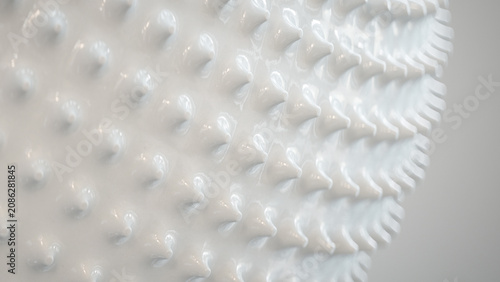 White Glazed Ceramic Sculpture 3D Render