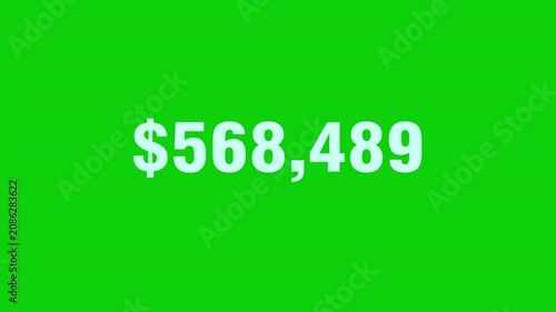 1 Million Dollar Counter Animation Green Screen 4K Resolution