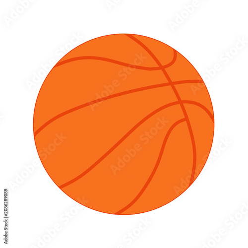 Orange Basketball Ball Flat Icon Isolated on Transparent Background