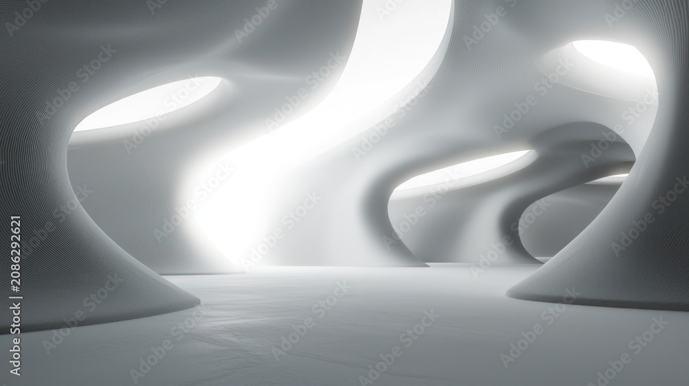 Fototapeta premium Abstract futuristic interior