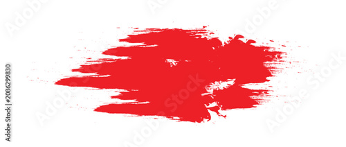 Red brush strokes on a transparent background for artistic design and creative projects. Blood splatter design with artistic drips, spray spots, and vector stains on a dirty liquid backdrop pattern.
