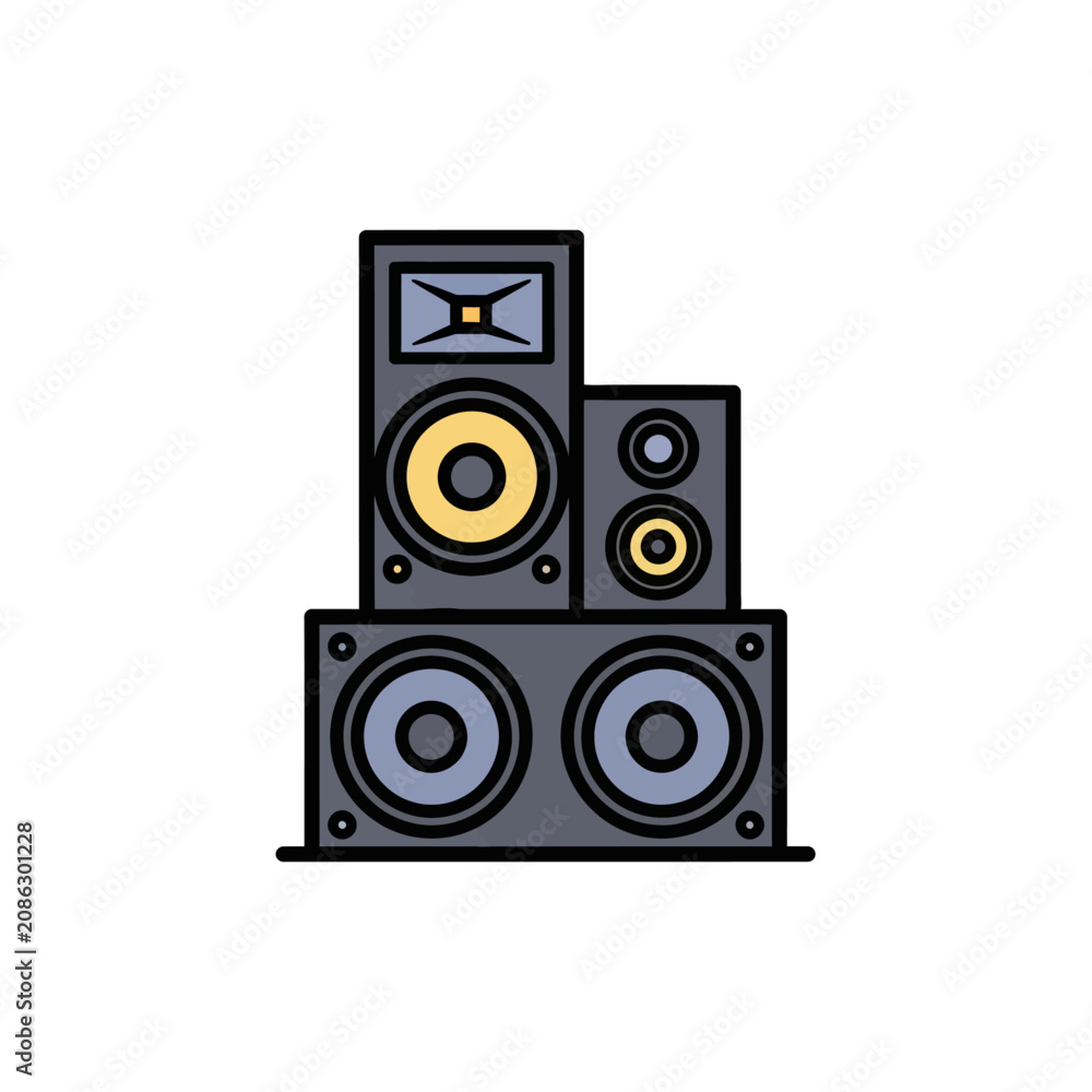 Fototapeta premium Concert Speaker Cabinet Stack Vector